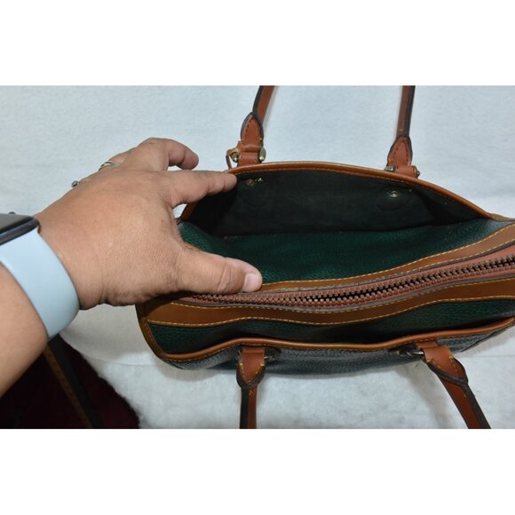 Dooney & Bourke VTG Classic Satchel Small Bag Purse Forest Green No Strap -Flaws - Picture 5 of 15